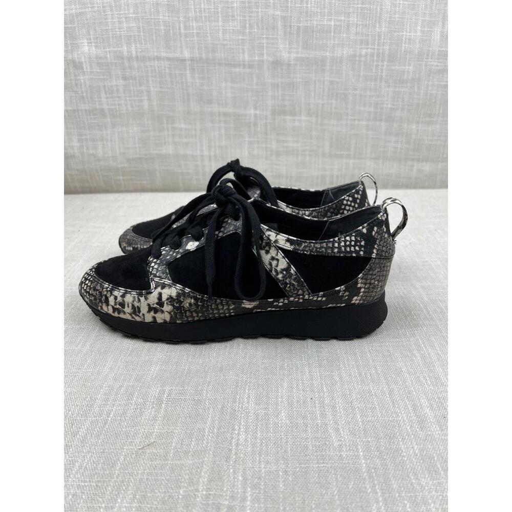 Gili Womens Black and Snake Print Sneakers Size 9M/39‎